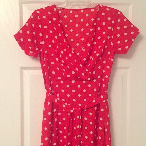 💋Belted Polka Dot Wrap Maxi Dress💋 - Picture 8 of 8